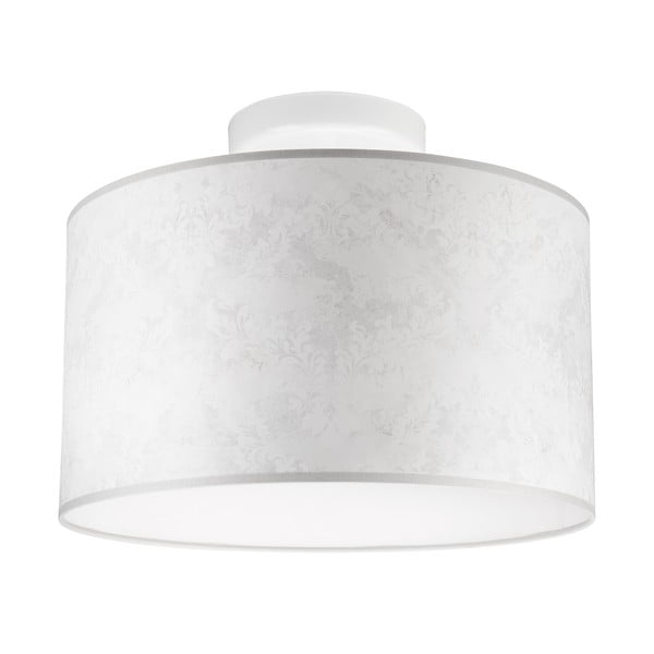 Svijetlo siva stropna svjetiljka s tekstilnim sjenilom ø 35 cm Print – LAMKUR