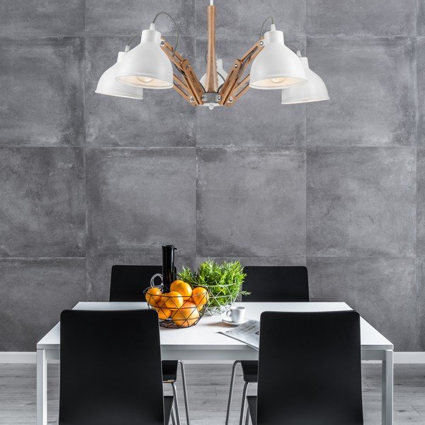 Bijela/smeđa stropna svjetiljka s metalnim sjenilom ø 15 cm Marcello – LAMKUR-image-2