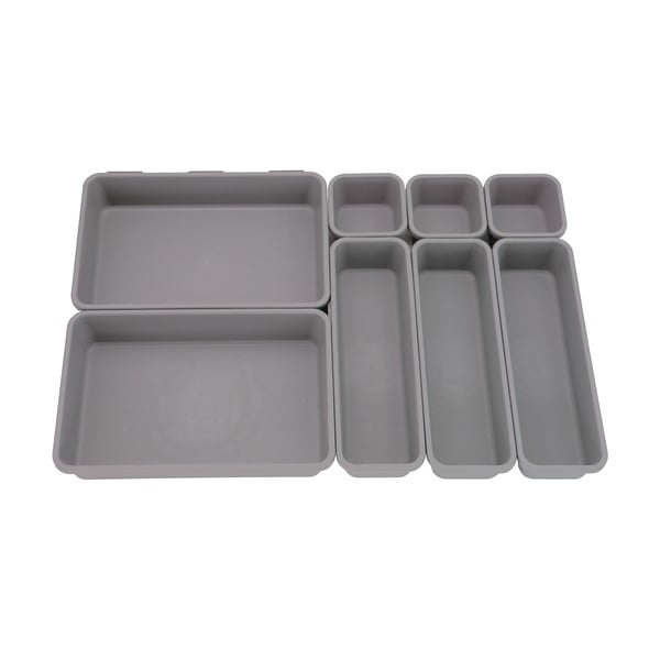 Sivi plastični organizatori ladica u setu od 8 kom - Addis-image-3