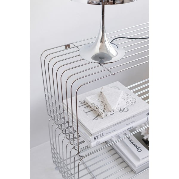 Metalna zidna polica u sjajno srebrnoj boji 70x30 cm Wire – Mette Ditmer Denmark-image-3