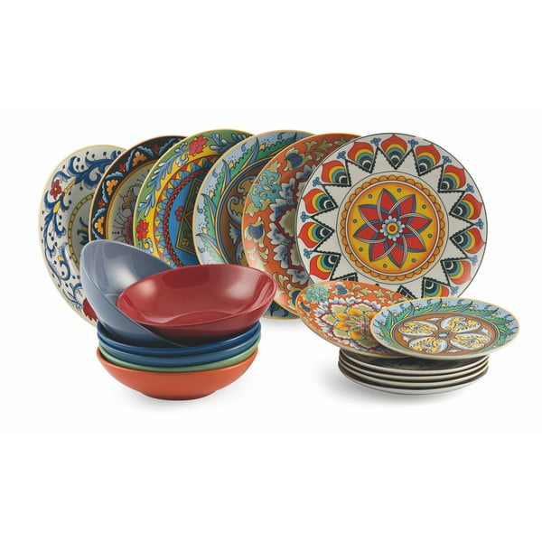 18-dijelni set porculanskih i zemljanih tanjura u boji VDE Tivoli 1996 Renaissance-image-2