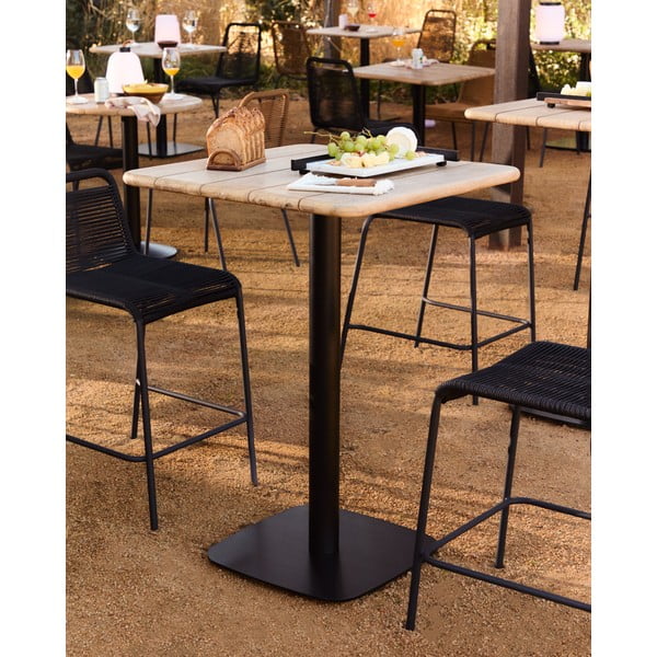 Barski stol s pločom stola od bagrema 70x70 cm Saura – Kave Home-image-1