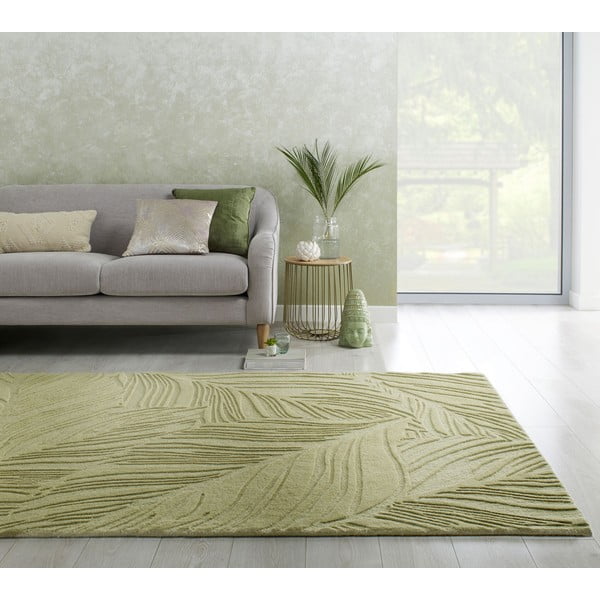 Zeleni vuneni tepih 200x290 cm Lino Leaf - Flair Rugs-image-1