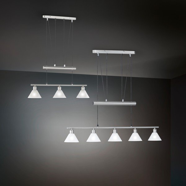 Viseća svjetiljka u srebrnoj boji sa staklenim sjenilom Stamina – Trio-image-2