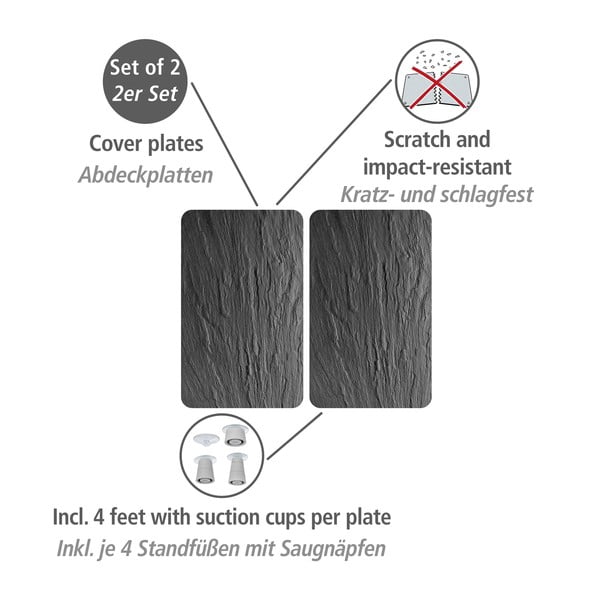 Set od 2 staklena pokrivala za štednjak Wenko XL State, 52 x 40 cm-image-3