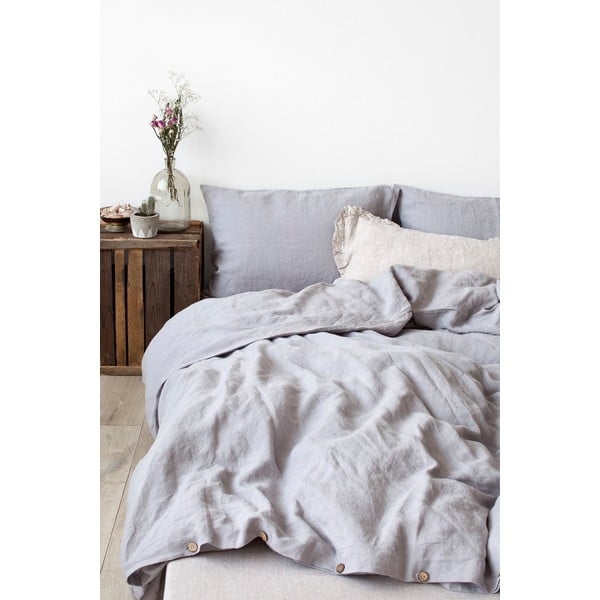 Svjetlosiva lanena jastučnica Linen Tales, 70 x 90 cm-image-1