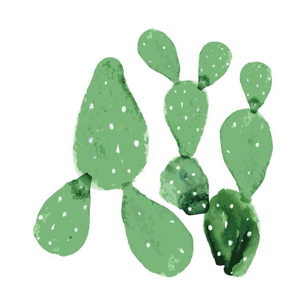 Set od dvije zidne naljepnice Dekornik Green Cacti