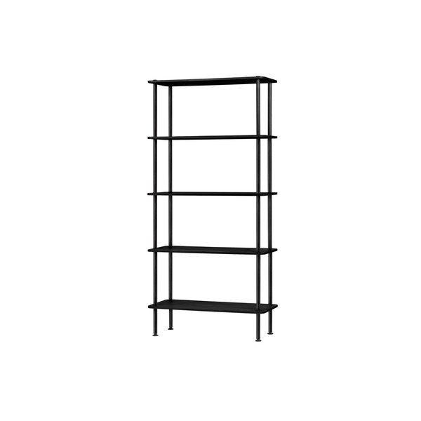 Crni regal u dekoru hrasta 80x163x35 cm Teidi – noo.ma