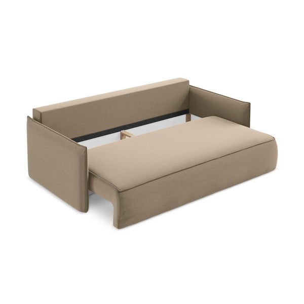 Svjetlo smeđa baršunasti sklopiva/s prostorom za odlaganje sofa 225 cm Hula – Makamii-image-3