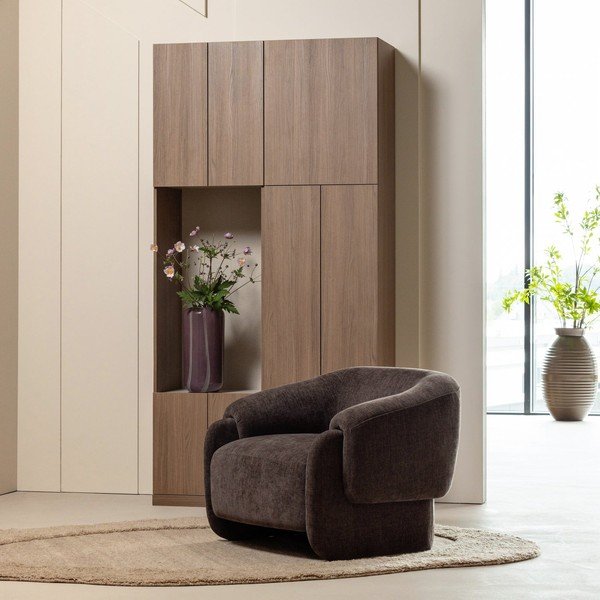 Modularni garderobni ormar u tamnoj prirodnoj boji 108x215 cm Build – WOOOD-image-1