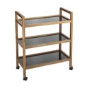 Crna/u prirodnoj boji kupaonska polica od masivnog bagrema 65x76,5 cm Fondi – Wenko