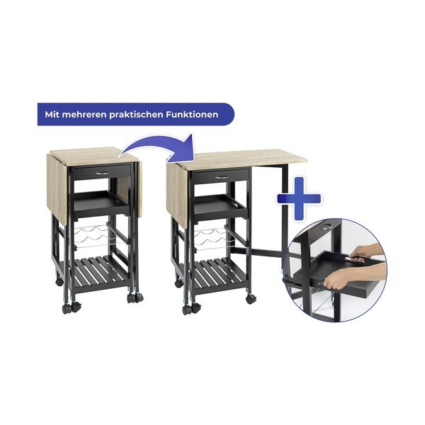 Crna/u prirodnoj boji vitrina za vino u dekoru hrasta broj boca 3 kom, 97x77 cm – Maximex-image-4