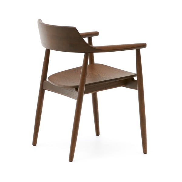 Smeđa blagovaonska stolica od punog hrasta Fondes – Kave Home-image-3