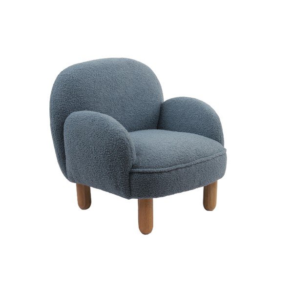 Plava dječja fotelja od bouclé tkanine Rocky – Vipack