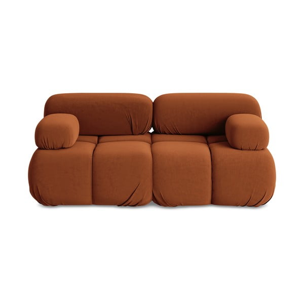 Narančasta baršunasti sofa 190 cm Lokua – Makamii