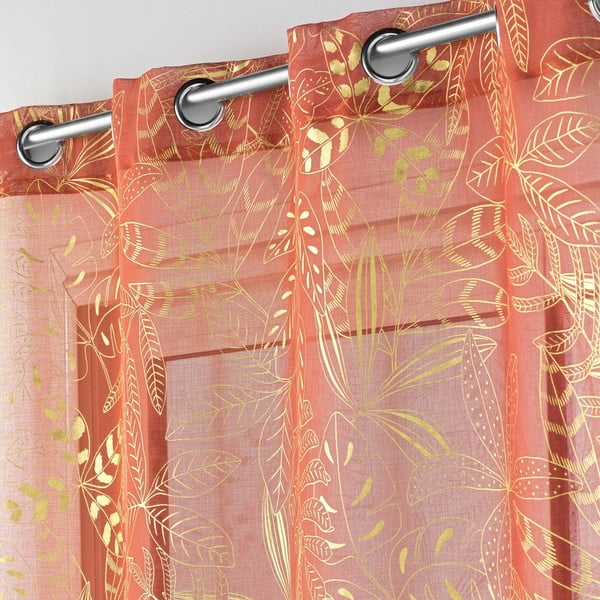 Narančasta prozirna zavjesa 140x280 cm Belflor – douceur d'intérieur-image-1