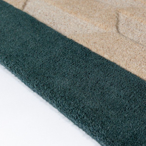 Ručno rađena vunena staza u prirodnoj boji/plavozelena 60x230 cm Apex Border Wool – Flair Rugs-image-4