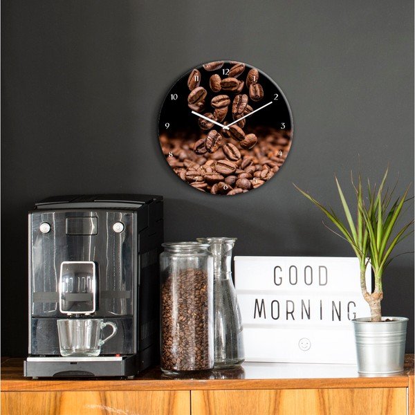 Zidni sat Styler Glassclock Coffee Seeds, ⌀ 30 cm-image-1
