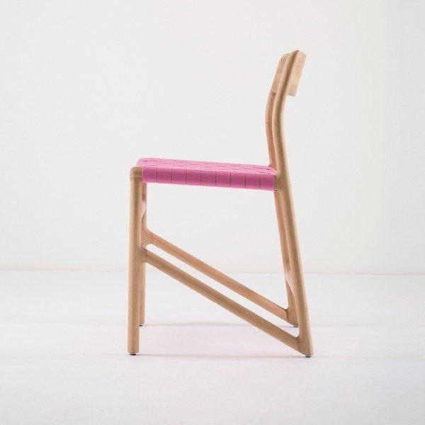 Blagovaona stolica od masivnog hrasta s roze sjedalom Gazzda Fawn-image-2