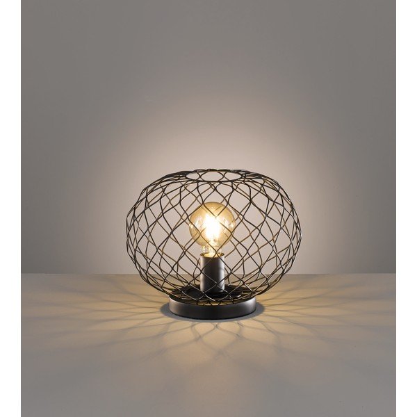 Crna stolna lampa s metalnim sjenilom (visina 23 cm) Justin – Fischer & Honsel-image-2