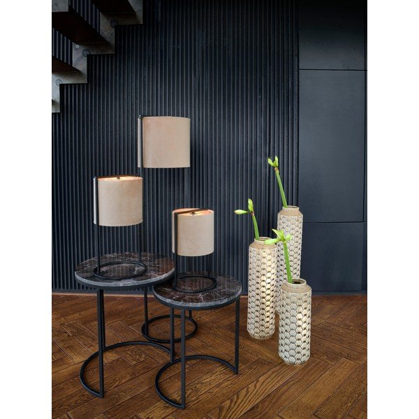 Crno-bež stolna lampa (visina 35 cm) Santos - Light & Living-image-1