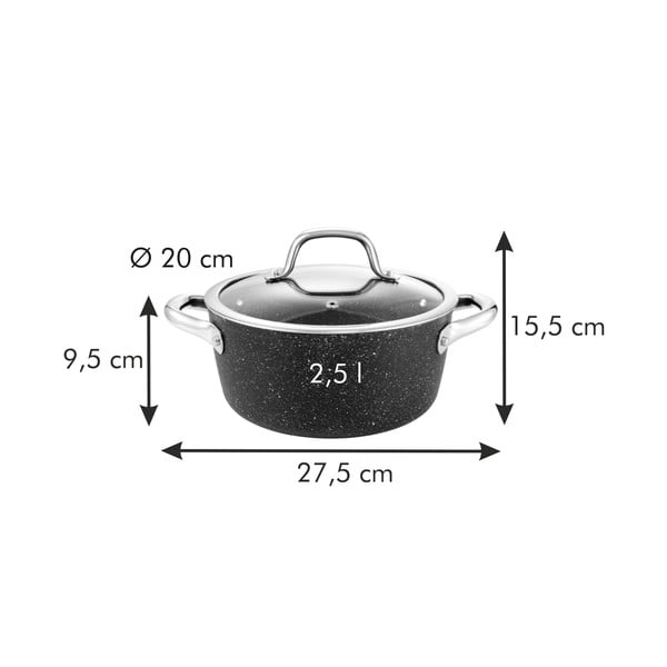Lonac s poklopcem s neprianjajućom površinom za indukciju 2,5 l President - Tescoma-image-2