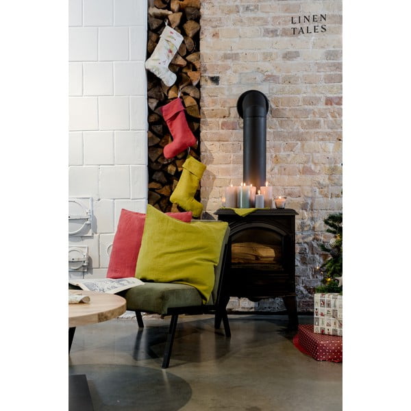 Tekstilna božićna čarapa Christmas Print Natural – Linen Tales-image-1