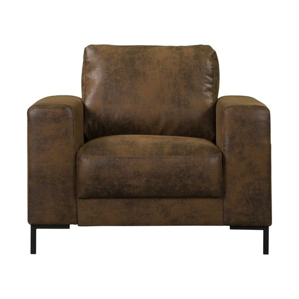 Smeđa fotelja od imitacije kože Lofty Lilly – Miuform-image-2