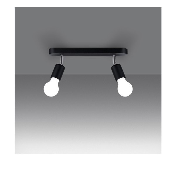 Crna metalna stropna svjetiljka ø 6 cm Brando – Sollux-image-1