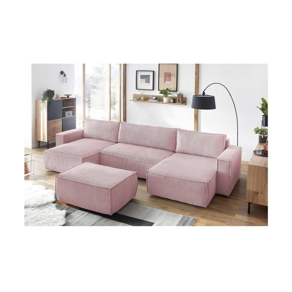 Svijetlo ružičasti tabure od samta Nihad – Bobochic Paris-image-1