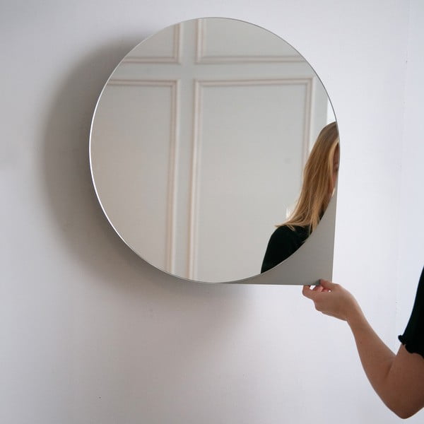 Smeđe-sivi metalni zidni/s ogledalom kupaonski ormarić 55x55 cm Sonnet – Spinder Design-image-2