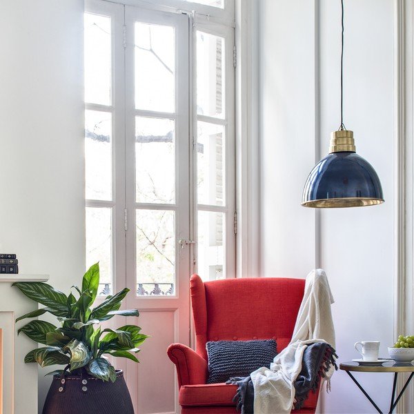 Tamno plava/u zlatnoj boji viseća svjetiljka s metalnim sjenilom ø 40 cm Sublime – HF Living-image-1