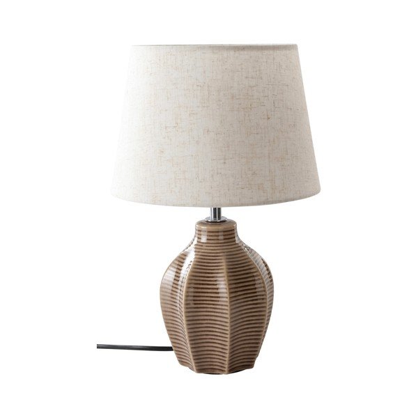 Bež/tamno smeđa stolna lampa keramička (visina 34 cm) Wera – Jotex