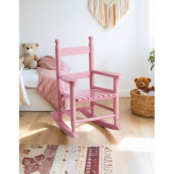 Ružičasta dječja stolica od masivne topole – Premier Housewares-image-3