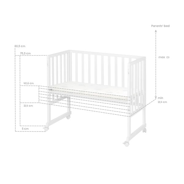 Bijeli dječji krevet 90x45 cm – Roba-image-4