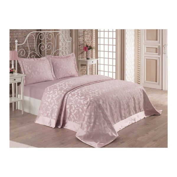 Set od 2 pamučne jastučnice i prekrivač za bračni krevet Sara, 240 x 260 cm