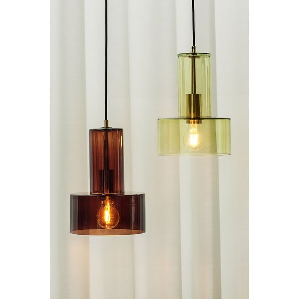 Zelena staklena viseća svjetiljka ø 20 cm Ripple – Hübsch-image-1