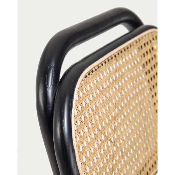 Crna barska stolica od čvrstog brijesta (visine sjedala 65 cm) Doriane – Kave Home-image-4