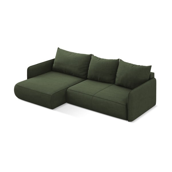 Zelena sklopiva/s prostorom za odlaganje kutna garnitura (s lijevim kutom) Nanea – Makamii-image-4