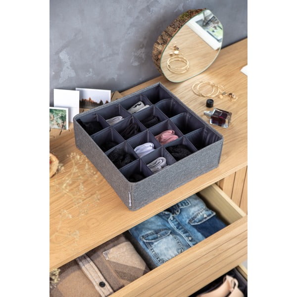 Sivi organizator ladica sa 16 pretinaca Bigso Box of Sweden Drawer-image-1