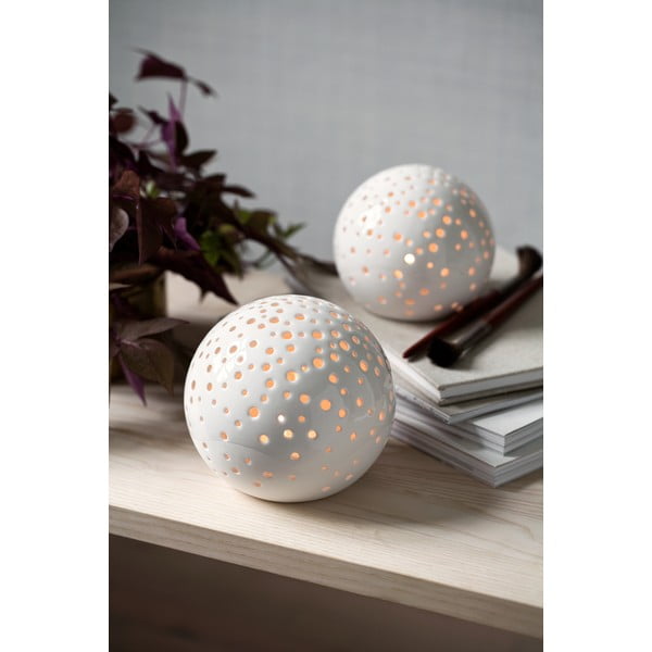 Bijeli božićni svijećnjak od koštanog porculana Kähler Design Nobili, ⌀ 14 cm-image-1