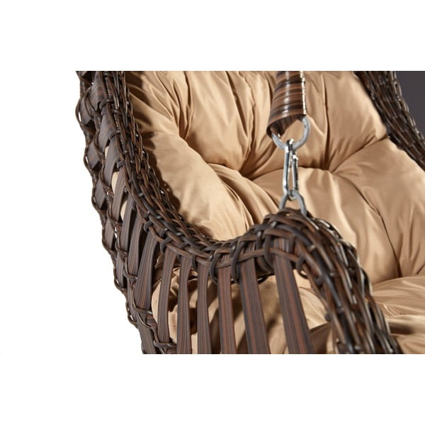 Smeđa viseća vrtna fotelja od ratana Alacati – Floriane Garden-image-4