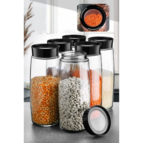 Staklene posude za namirnice u setu 6 kom za čuvanje hrane – Hermia-image-1