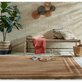 Vanjski tepih u prirodnoj boji 200x290 cm Layla Border – Flair Rugs