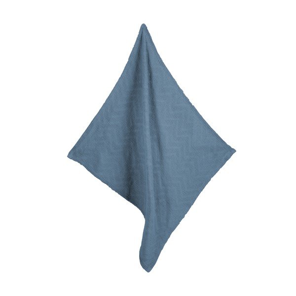 Plava pletena deka za bebe od organskog pamuka 80x80 cm Seashells – Roba-image-1