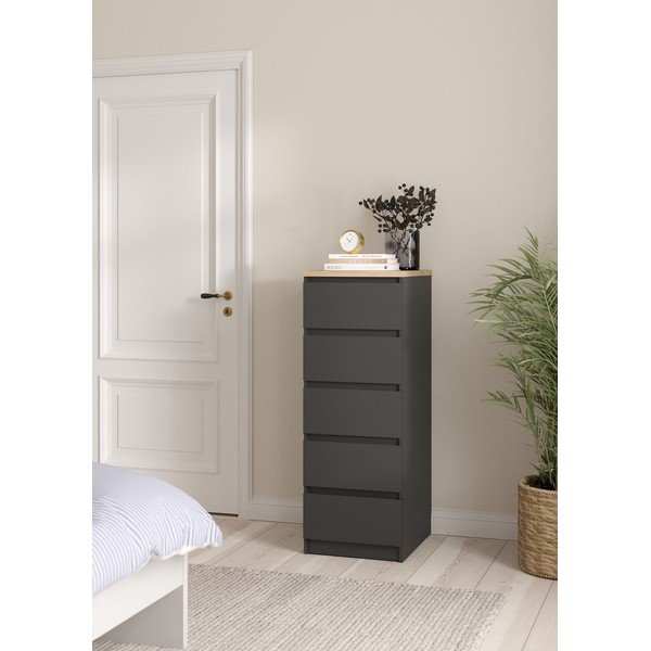 Tamno siva komoda 40x111x50 cm Naia – Tvilum-image-1