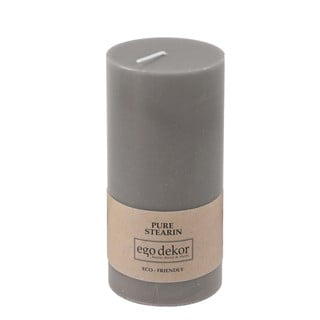 Siva svijeća Eco candles by Ego dekor Friendly, vrijeme gorenja 50 h
