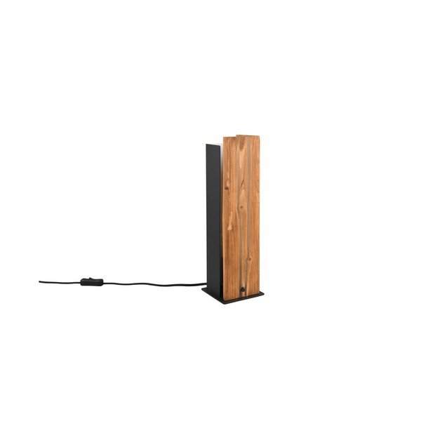 Crna/u prirodnoj boji stolna lampa s drvenim sjenilom (visina 40 cm) Karuni – Trio-image-3