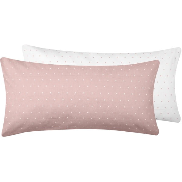 Set od 2 ružičasto-bijele flanelske ukrasne jastučnice Fovere Betty, 40 x 80 cm