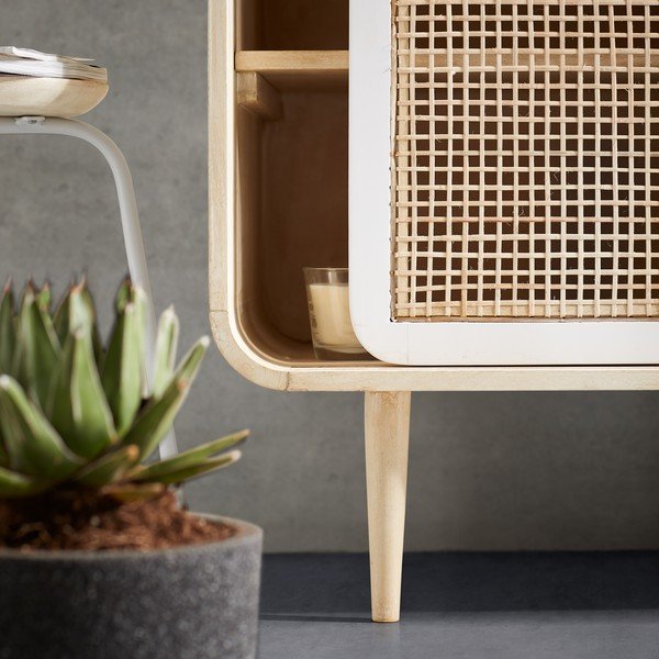 Bijela metalna stolica sa sjedalom od drveta manga Kave Home Nax-image-4